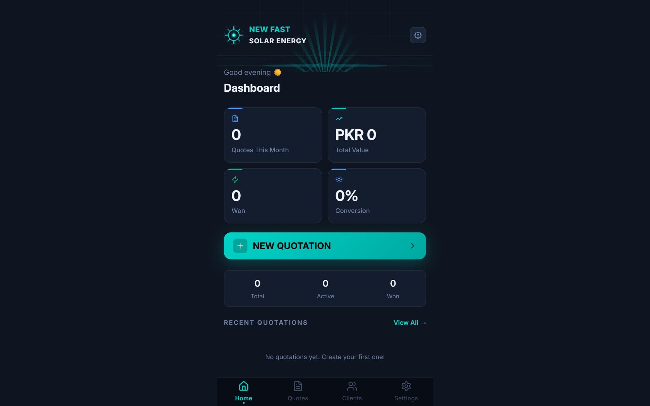 SOLAR QUOTATION — live site screenshot
