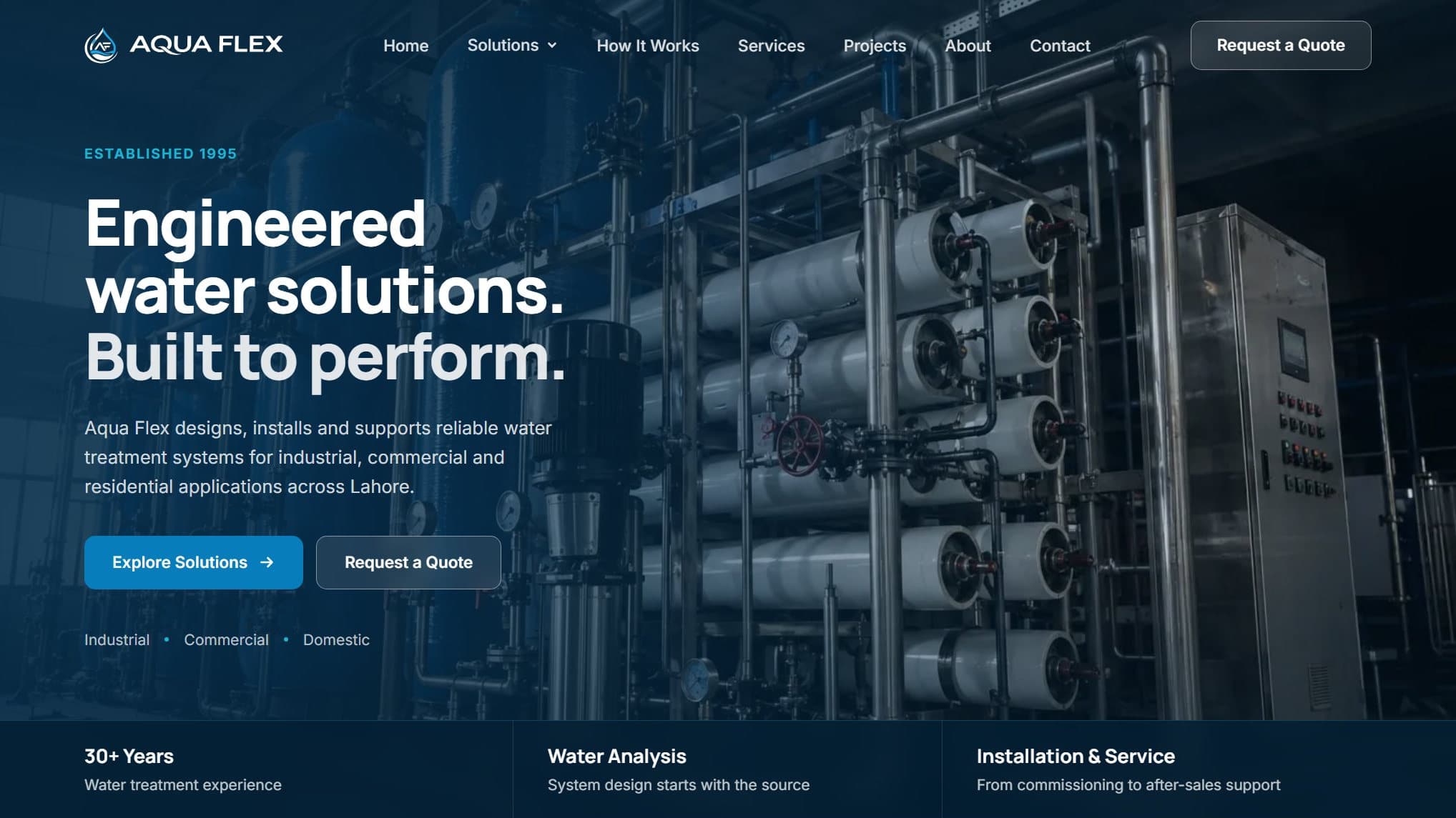 AQUA FLEX — live site screenshot